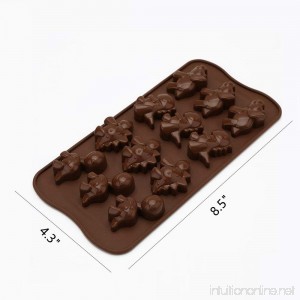 12-Cavity Mini Silicone Dinosaur Shape Cake Molds Pans Chocolate Soap Cake Bread Jelly Candy Decorating Baking Mould Non Stick Flexible Silicone DIY Molds - B074H9YRL9